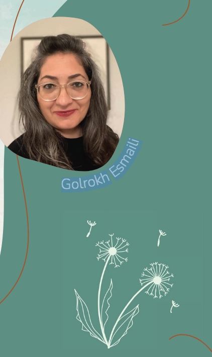 Golrokh Esmaili ist Journalistin, Erzieherin und zertifizierte Trauerbegleiterin. Als Gründerin des Trostteams hält sie Vorträge und gibt Workshops zu Themen wie interkulturelle Trauer und Verlust ohne Abschied. Golrokh kuratiert Kunst- und Filmprojekte zu Erinnerungskultur, Wandel und Menschenrechten. Im Iran geboren und in Deutschland aufgewachsen, verbindet sie Menschen, Kulturen, Sprachen und Lebenswelten